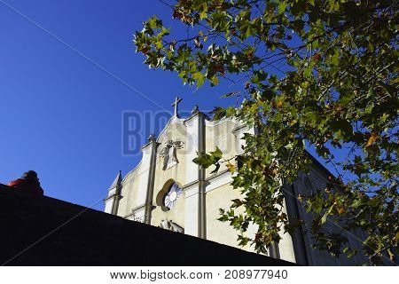 Detail Of Medieval Church In Calice Al Cornoviglio