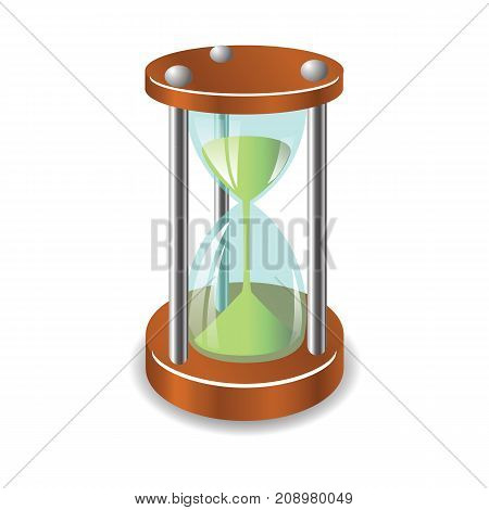 Retro old sandclock icon isolated on white background
