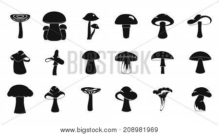 Mushroom icon set. Simple set of mushroom vector icons for web design isolated on white background