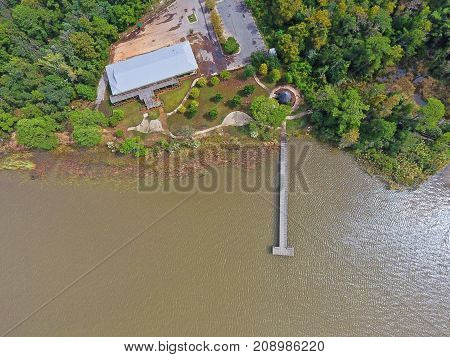 Aerial photo of bay front park in Daphne, Alabama
