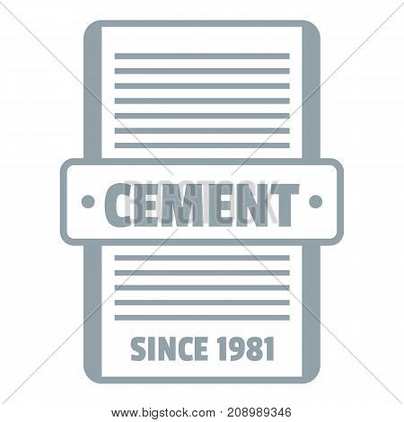 Cement logo. Gray monochrome illustration of cement vector logo for web