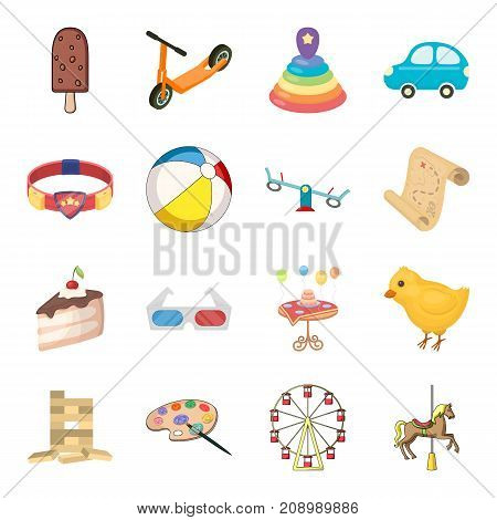 Childhood, entertainment and game, dessert , toy.Baby Entertainment set collection icons in cartoon style vector symbol stock isometric illustration .