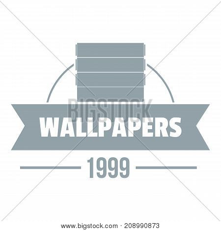 Wallpaper logo. Gray monochrome illustration of wallpaper vector logo for web