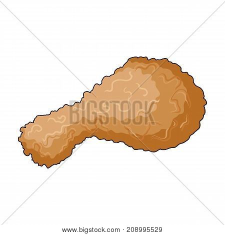 chicken Leg, single icon in cartoon style.Leg, vector symbol stock illustration .