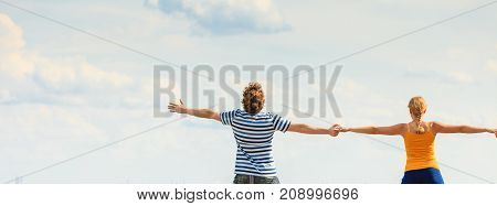 Young Couple In Love Playing Having Fun Outdoor