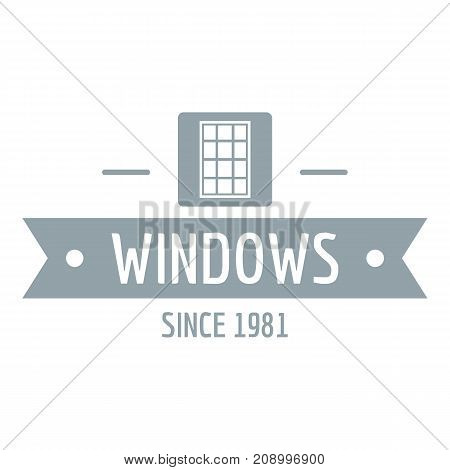 Window company logo. Gray monochrome illustration of Window company vector logo for web