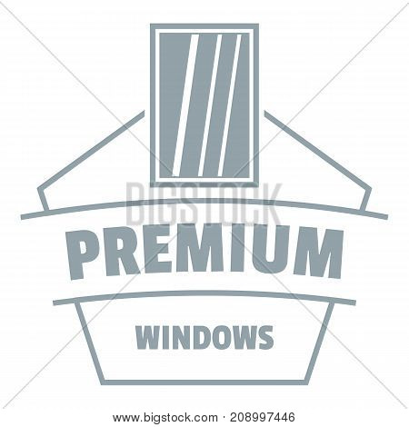 Premium material logo. Gray monochrome illustration of premium material vector logo for web
