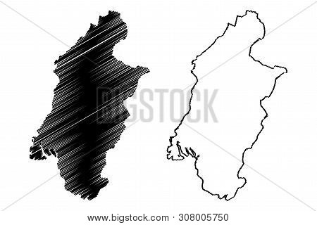 Southwest Region (regions Of Cameroon, Republic Of Cameroon) Map Vector Illustration, Scribble Sketc