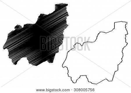 West Region (regions Of Cameroon, Republic Of Cameroon) Map Vector Illustration, Scribble Sketch Wes