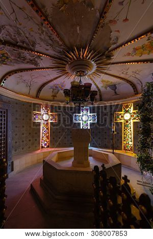 Guatavita,  Colombia June 16 Baptismal Fount In Our Lady Church In Guatavita. It Was Built In 1590 B