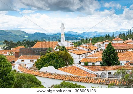 Guatavita,  Colombia June 16 Panoramic View Of Guatavita Village, Built In 1590 By The Spanish. It I