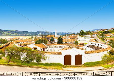 Guatavita,  Colombia June 16 Panoramic View Of Guatavita Village, Built In 1590 By The Spanish. It I