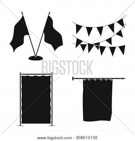 Vector Illustration Of Material And Media Icon. Set Of Material And Textile Stock Vector Illustratio