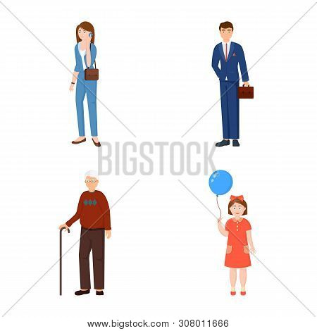 Vector Design Of Family And People Sign. Collection Of Family And Avatar Vector Icon For Stock.