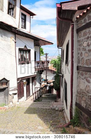 Medieval houses in old town (Kaleici) in Ankara, Turkey