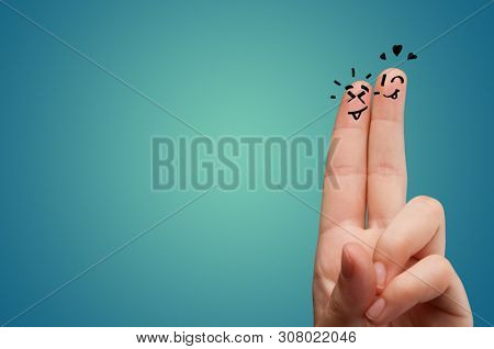 Waggish happy fingers with team building concept