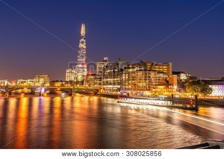 London downtown skylines and skyscrapers building sunset