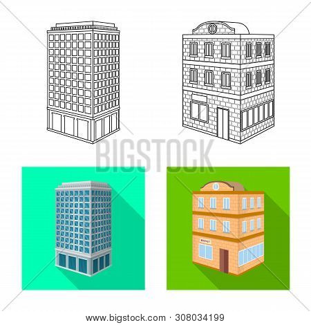 Vector Illustration Of Construction And Building Logo. Set Of Construction And Estate Vector Icon Fo