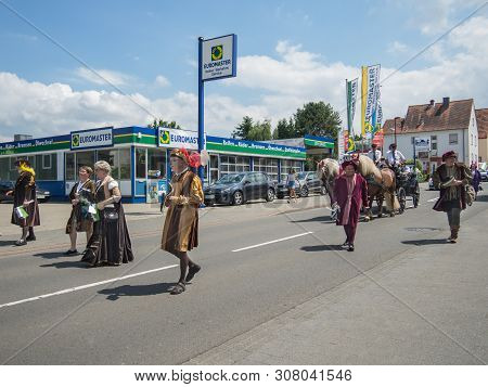 Kirchheimbolanden, Rheinland-pfalz, Germany-06 23 2019: Holiday Parade On Streets Of German Town Dur