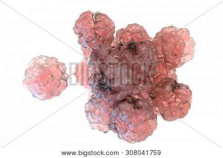 3d rendered illustration of some spreading cancer cells