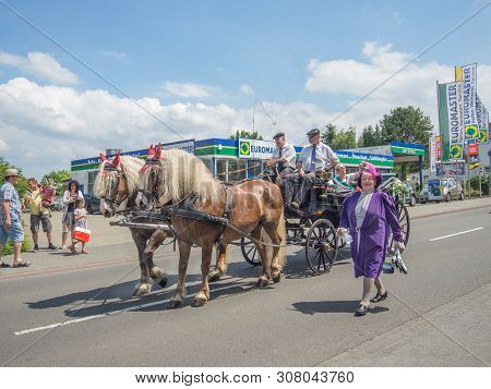 Kirchheimbolanden, Rheinland-pfalz, Germany-06 23 2019: Holiday Parade On Streets Of German Town Dur