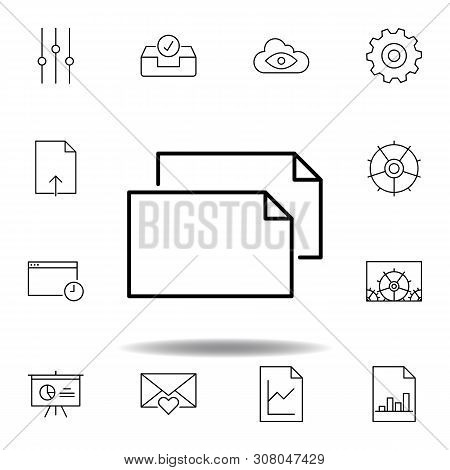 Copy Duplicate File Outline Icon. Detailed Set Of Unigrid Multimedia Illustrations Icons. Can Be Use