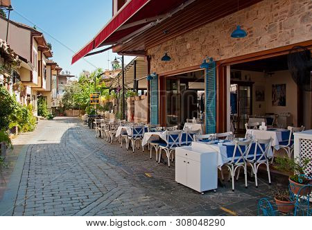 Antalya, Turkey - September 22, 2018: Street Of Old Town Kaleici In Antalya, Turkey