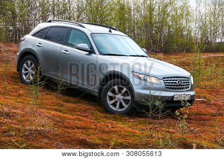 Novyy Urengoy, Russia - June 22, 2019: Motor Car Infiniti Fx35 At The Countryside.
