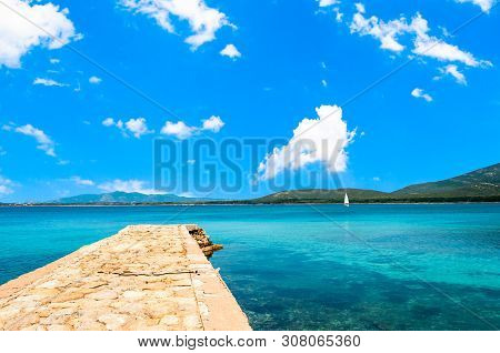 Seascape in summer on the sardinian coast