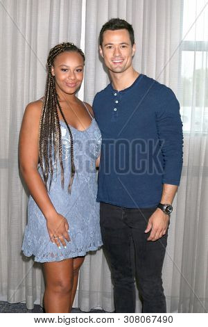 LOS ANGELES - JUN 22:  Nia Sioux, Matthew Atkinson at the Bold and the Beautiful Fan Club Luncheon at the Marriott Burbank Convention Center on June 22, 2019 in Burbank, CA