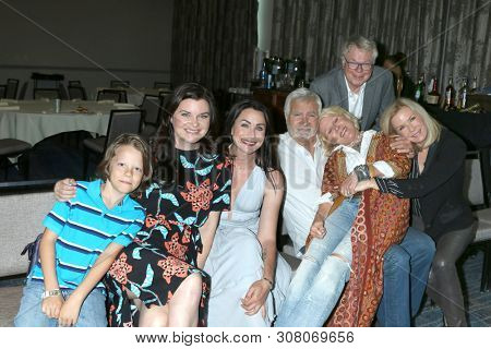 LOS ANGELES - JUN 22:  Finnegan George, Heather Tom, R Sofer, John McCook, Alley Mills, Dick Christie, K K Lang at the B & B Fan Club Luncheon at the Marriott Burbank Convention Center in Burbank, CA