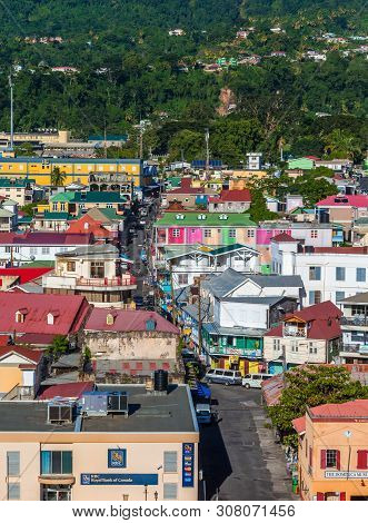 Roseau, Dominica - December 14, 2016: Dominica Is An Island Country In The West Indies With A Capita