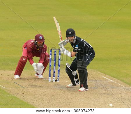 MANCHESTER, ENGLAND. 22 JUNE 2019:   The West Indies v New Zealand, ICC Cricket World Cup match, at Old Trafford, Manchester, England. 