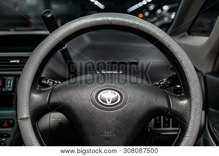 Novosibirsk, Russia - June 18, 2019:  Toyota Opa,close-up Of The Dashboard, Speedometer, Tachometer 
