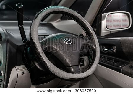 Novosibirsk, Russia - June 18, 2019:  Toyota Opa,close-up Of The Dashboard, Speedometer, Tachometer 