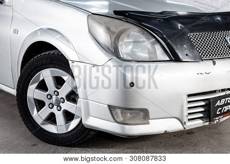 Novosibirsk, Russia - June 18, 2019:  Toyota Opa,close-up Of The Headlight, Bumper, Wheel. Photograp