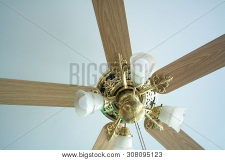 The Retro And Vintage Ceiling Wood Fan