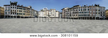Udine, Friuli Venezia Giulia Region, Italy. October 2018.a Panoramic View Of Matteotti Square