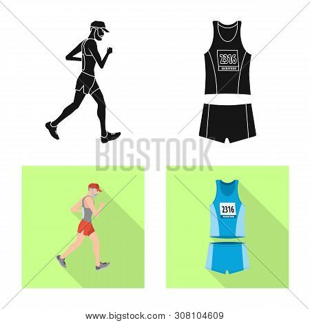 Vector Design Of Sport And Winner Sign. Collection Of Sport And Fitness Stock Vector Illustration.