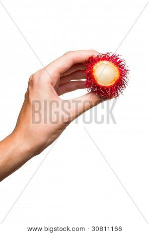 Čerstvé Rambutan ovoce izolovaných na bílém pozadí