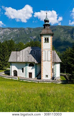 church Sveti Duh near Bohinj lake in Slovenia