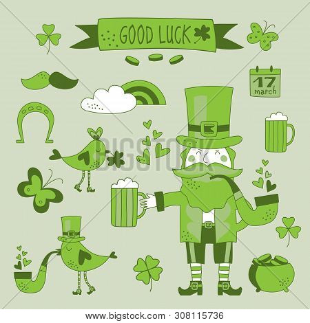 St. Patrick's Day Vector Design Elements Set