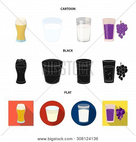 Vector Illustration Of Glass And Transparent Sign. Collection Of Glass And Empty Vector Icon For Sto