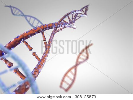 3d Model Dna. 3d Render Heredity. 3d Image Dnk Molecule. 3d Illustration