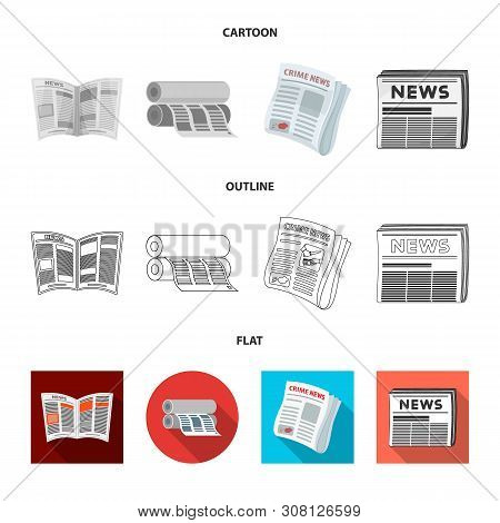 Vector Design Of Daily And Folded Symbol. Set Of Daily And Paper Vector Icon For Stock.