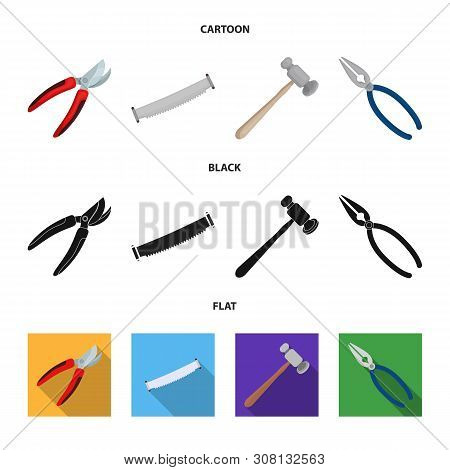 Vector Design Of Tool And Construction Icon. Set Of Tool And Carpentry Stock Vector Illustration.