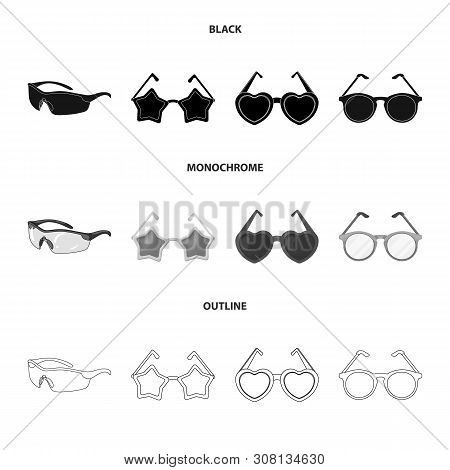 Vector Design Of Summer And Beach Logo. Collection Of Summer And Fashion Vector Icon For Stock.