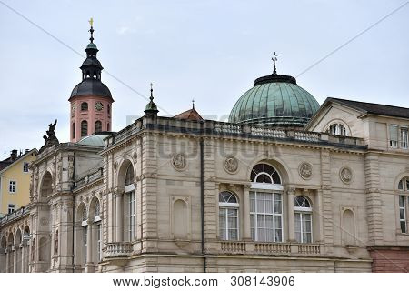 View Of The Old Famous Spa Salon In Baden-baden, Baden Wuerttemberg , Germany. Beautiful Historic Bu