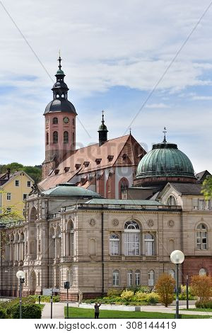 View Of The Old Famous Spa Salon In Baden-baden, Baden Wuerttemberg , Germany. Beautiful Historic Bu