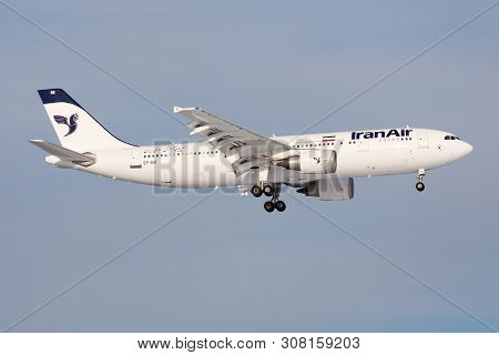 Frankfurt / Germany - December 8, 2012: Iran Air Airbus A300 Ep-ibb Passenger Plane Landing At Frank